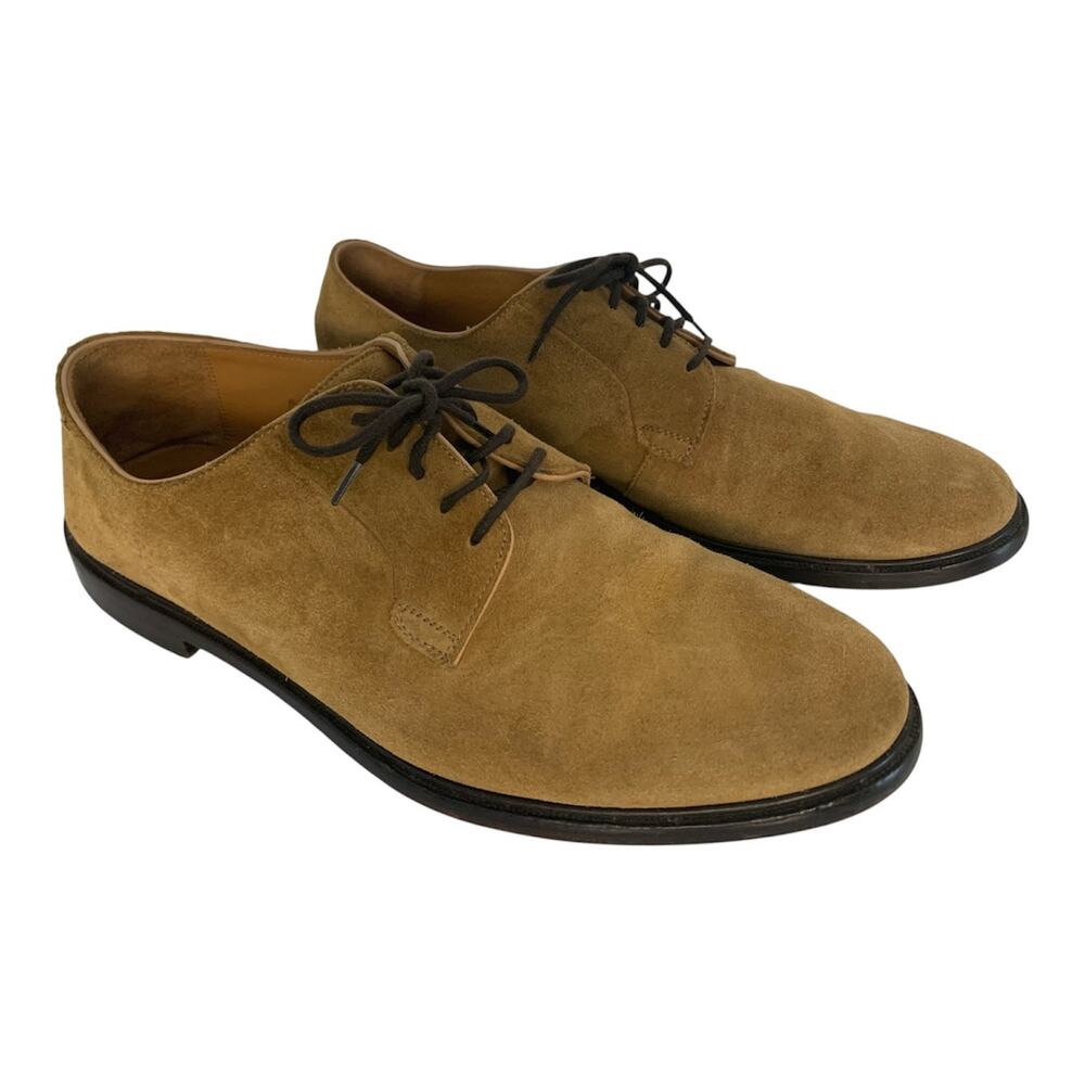 Barneys New York Men size 11 M Camel Suede Oxford Shoes Made in Italy
